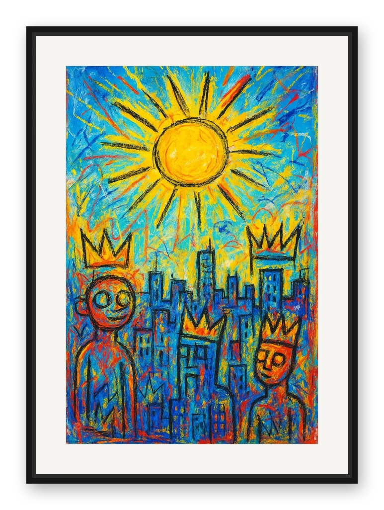 Sonne als Posterdruck im Raum
