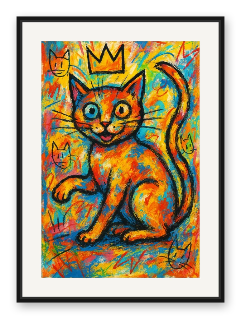 Katze als Posterdruck im Raum