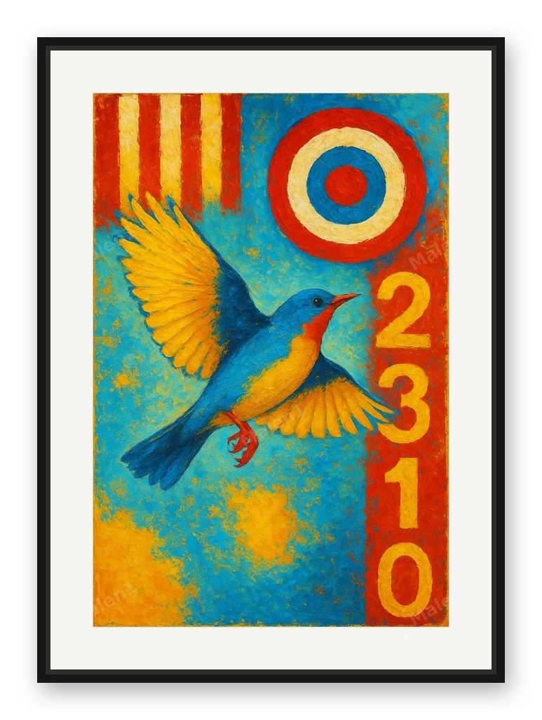 Vogel als Posterdruck im Raum
