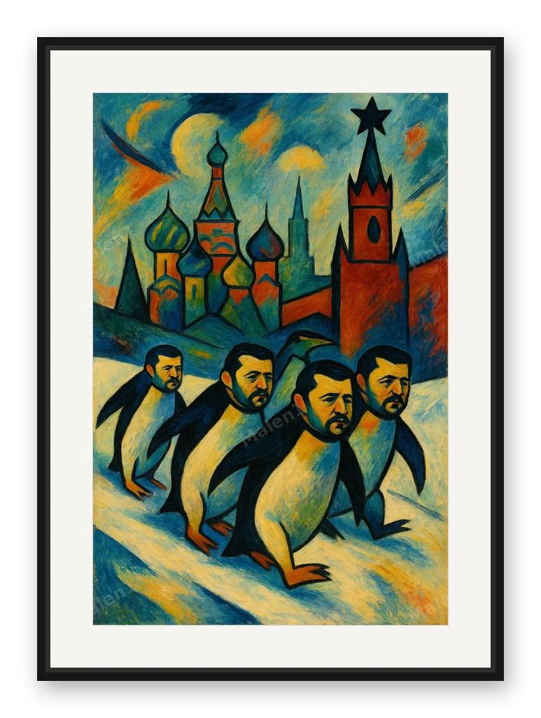 Putin wir kommen als Posterdruck im Raum