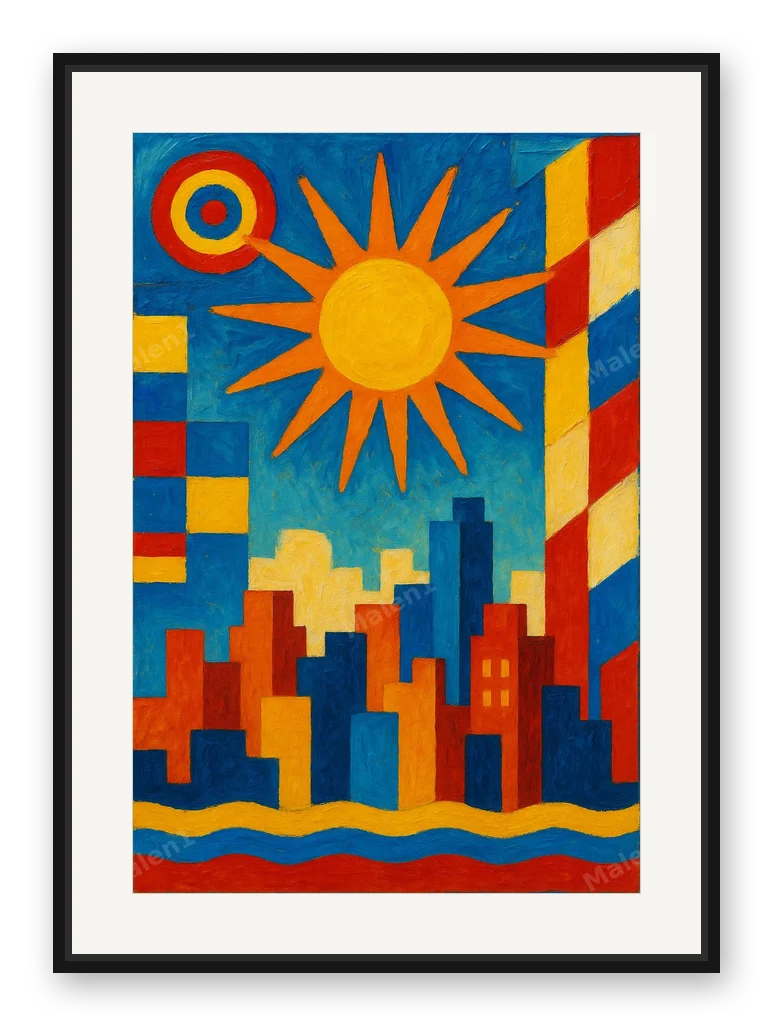 Sonne als Posterdruck im Raum