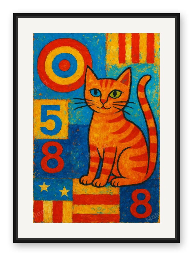 Katze als Posterdruck im Raum