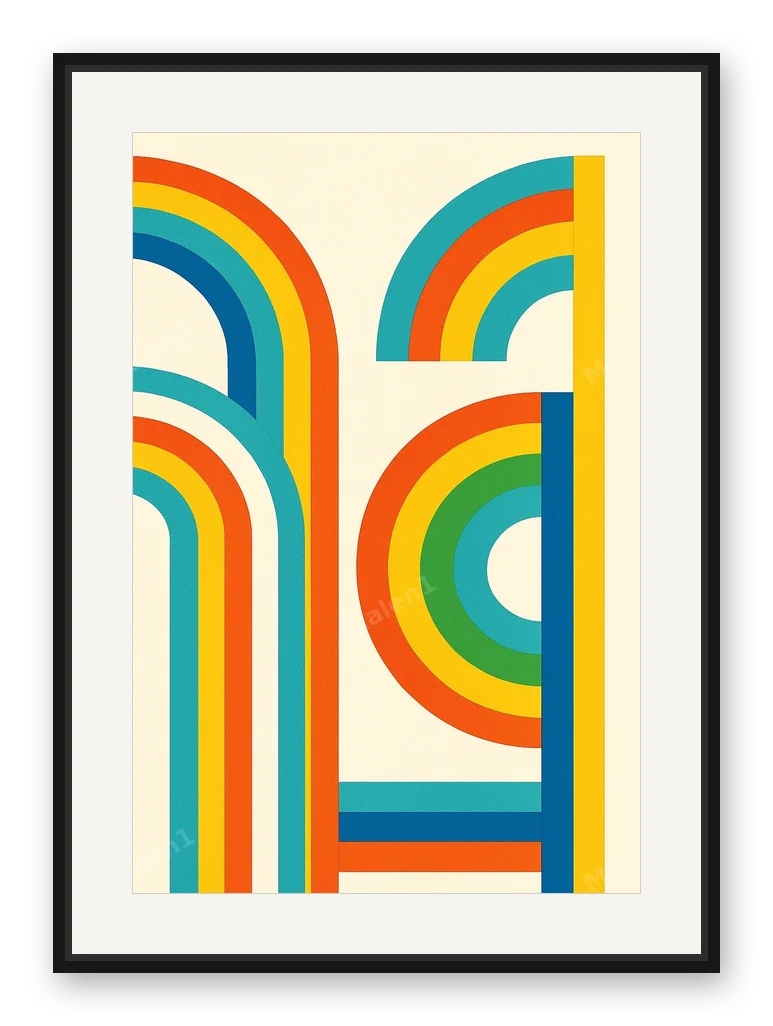 Linien als Posterdruck im Raum
