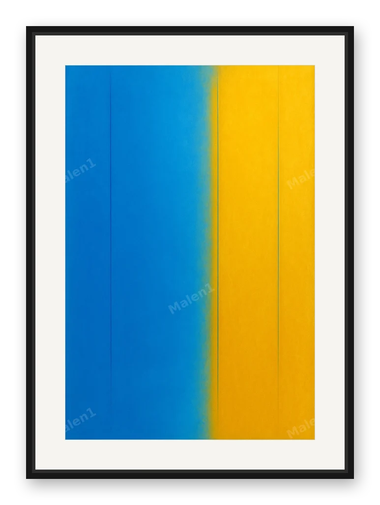 Blau & Gold als Posterdruck im Raum