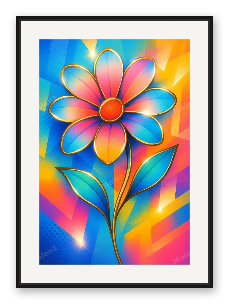 Blüte als Posterdruck im Raum