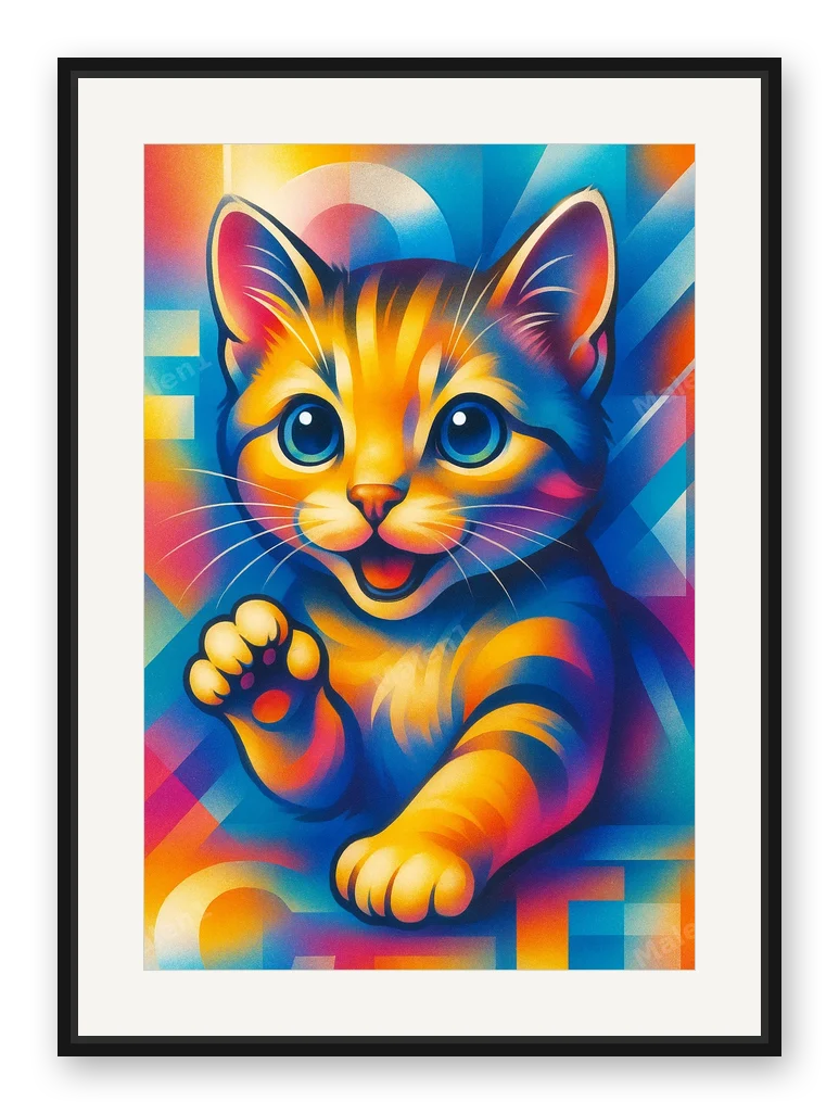Katze als Posterdruck im Raum