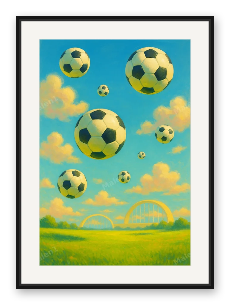 Über dem Spielfeld als Posterdruck im Raum
