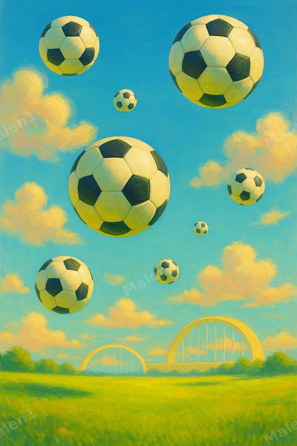 Über dem Spielfeld