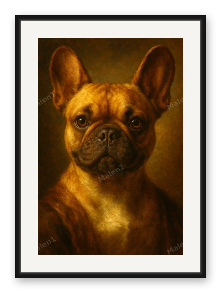 Bulldogge · Barock als Posterdruck im Raum