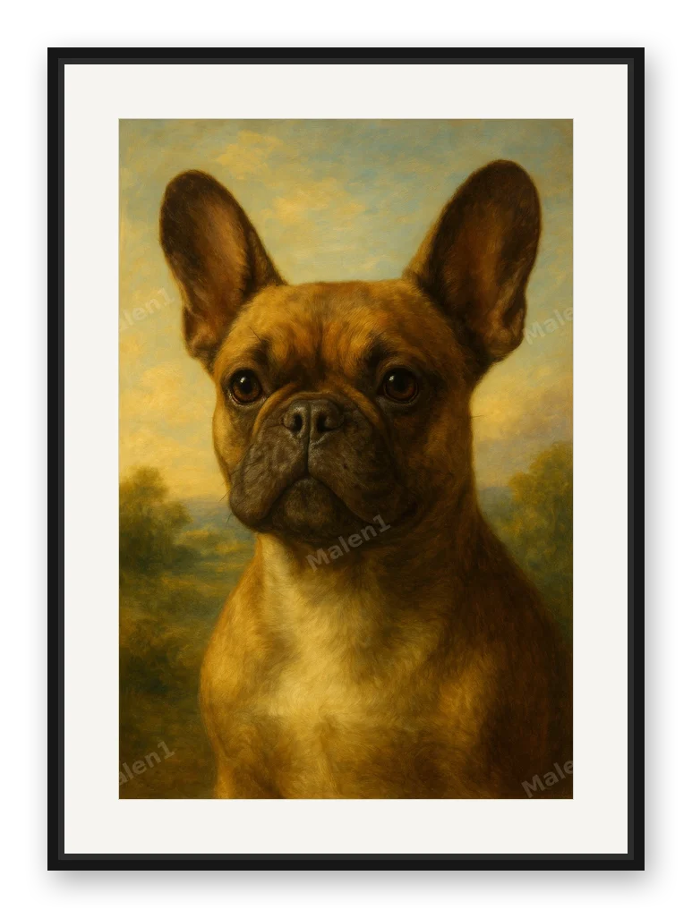 Bulldogge · Romantik als Posterdruck im Raum
