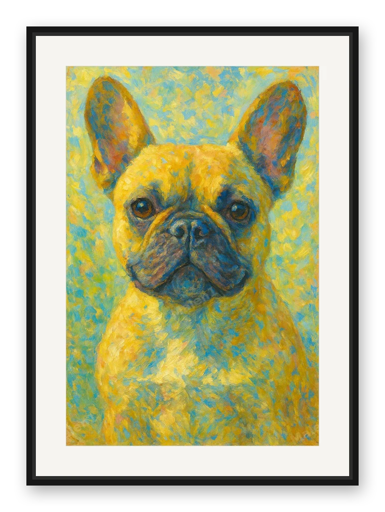 Bulldogge · Impressionismus als Posterdruck im Raum