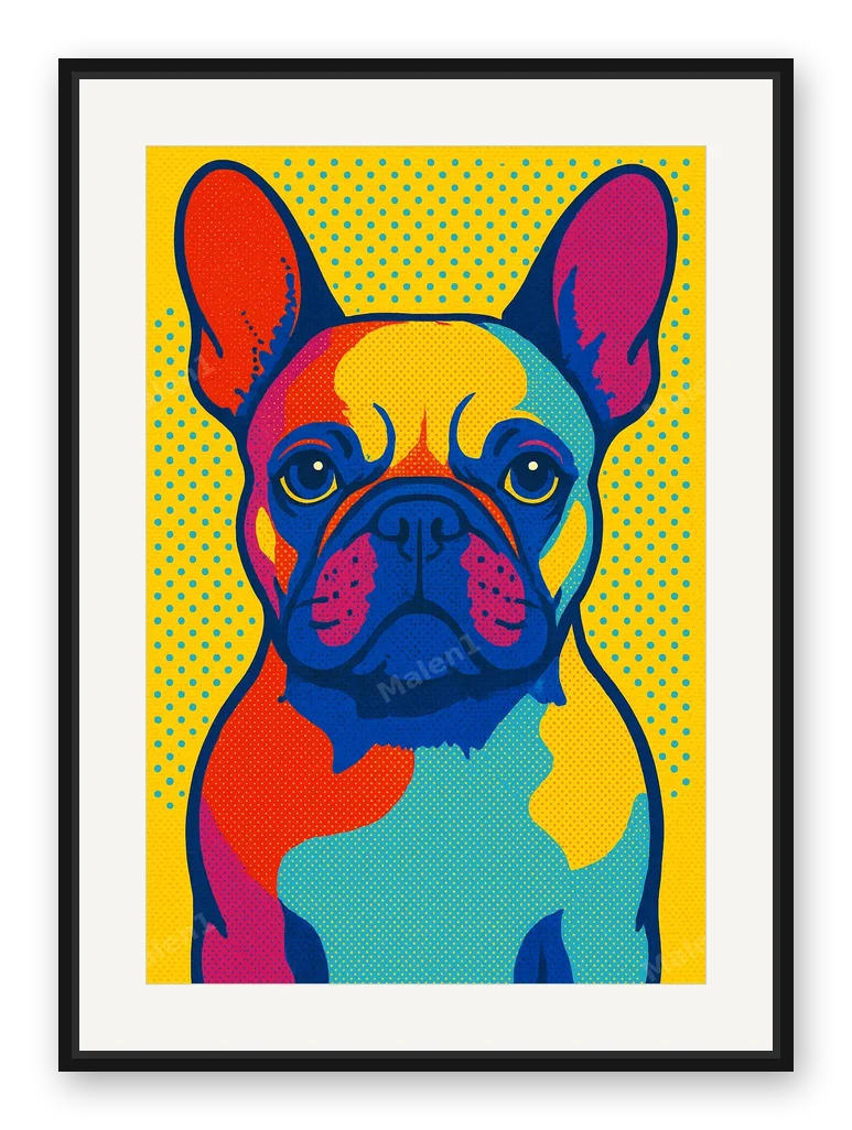 Bulldogge · Pop Art als Posterdruck im Raum
