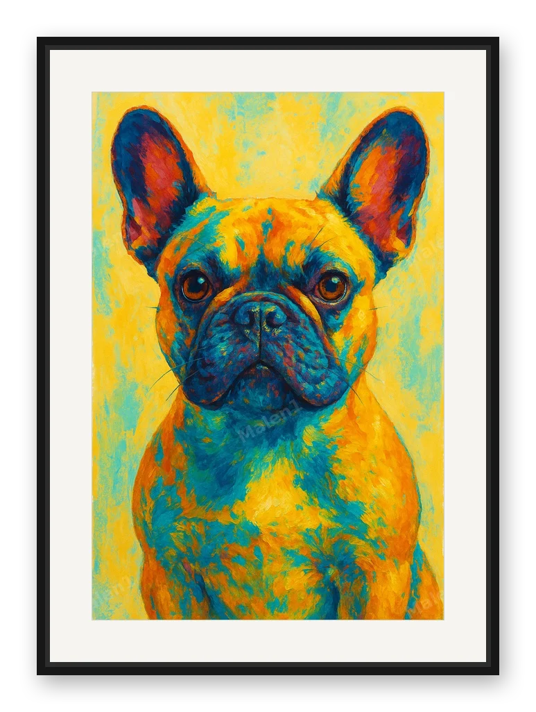 Bulldogge · Contemporary als Posterdruck im Raum