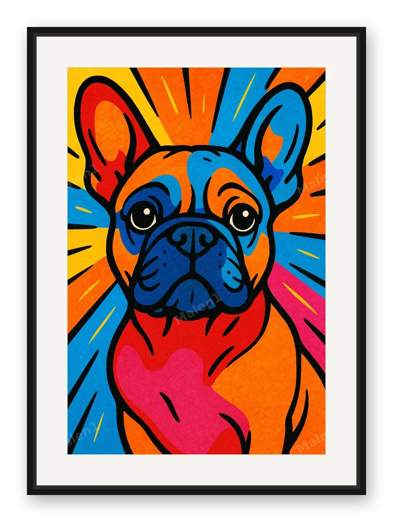Bulldogge · Pop-Graffiti als Posterdruck im Raum