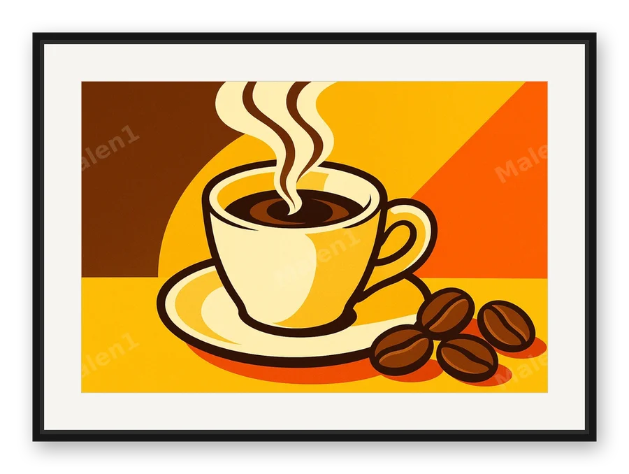 Morgenkaffee als Posterdruck im Raum