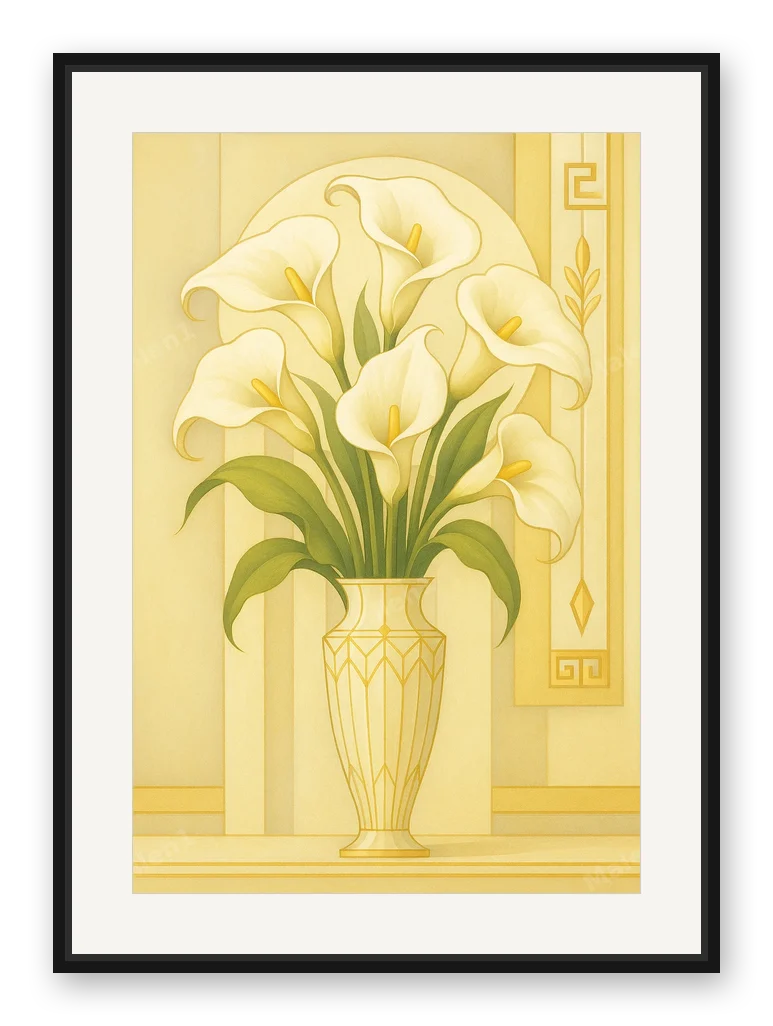Callas in Gold als Posterdruck im Raum
