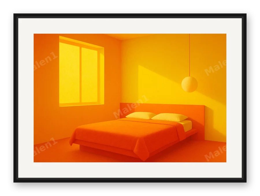 Ruhiges Schlafzimmer als Posterdruck im Raum