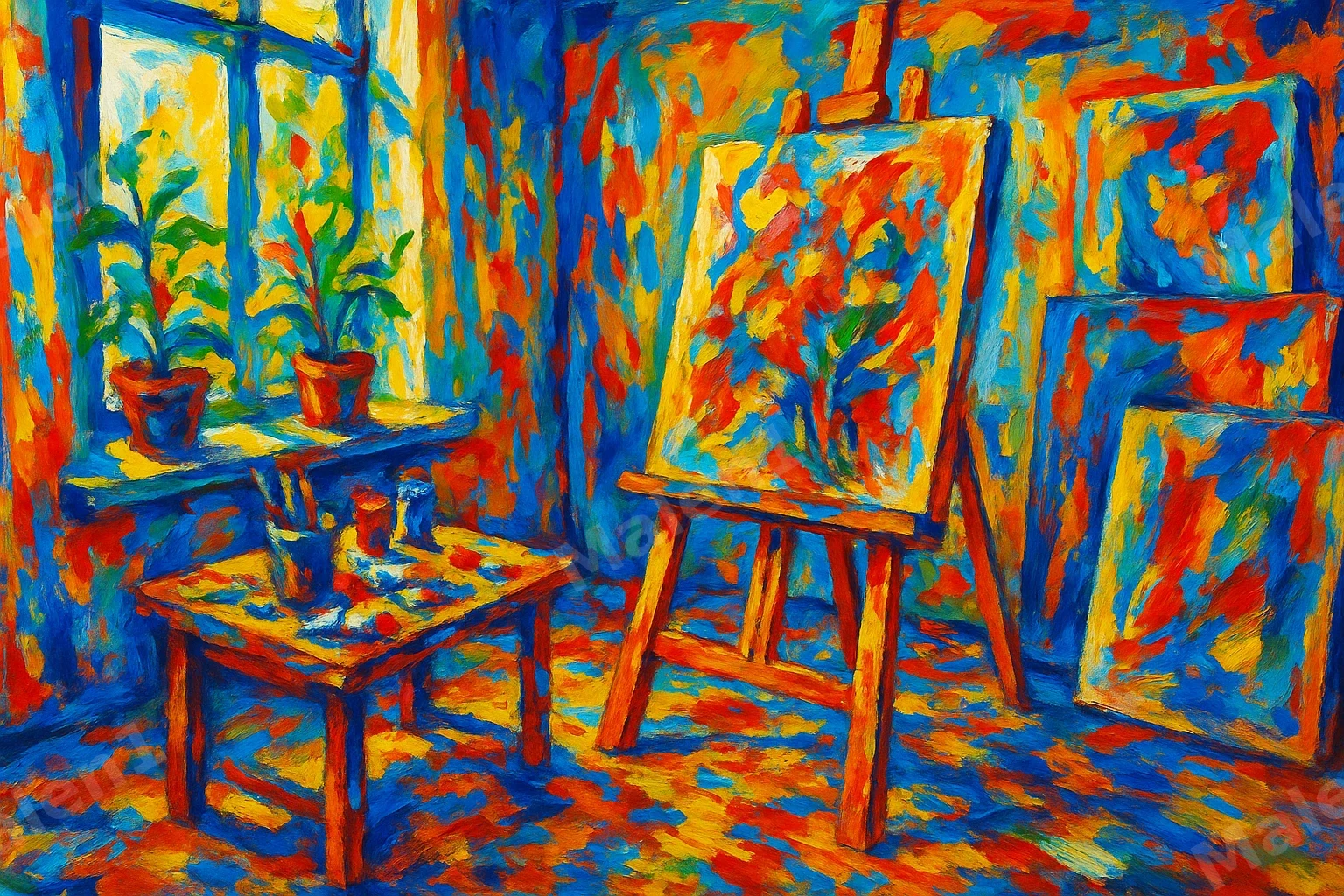 Lebhaftes Atelier