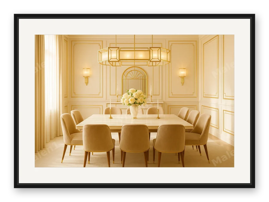 Glamouröses Esszimmer als Posterdruck im Raum