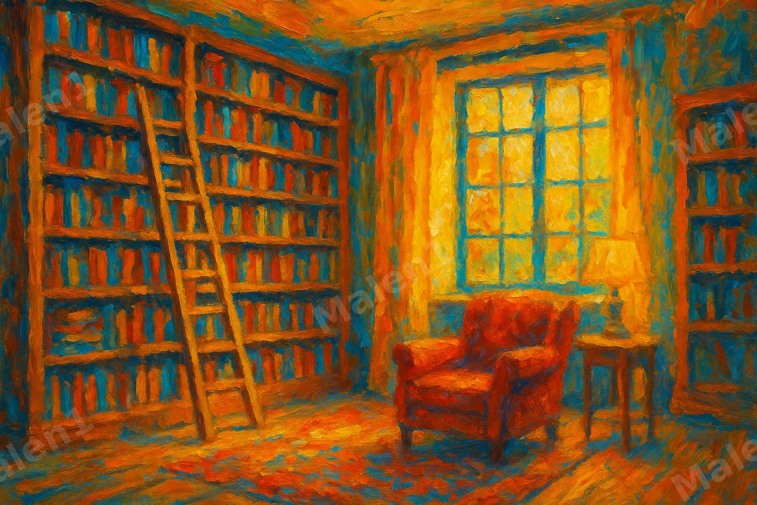 Bibliothek im Licht