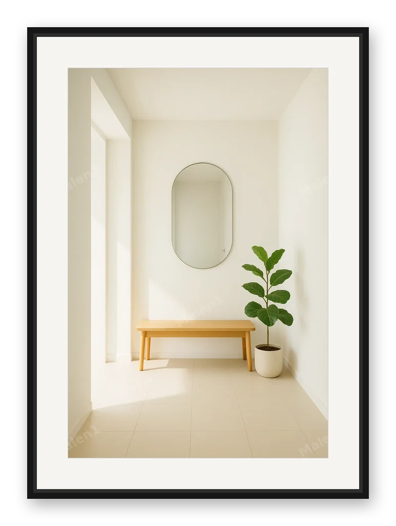 Minimalistischer Flur als Posterdruck im Raum