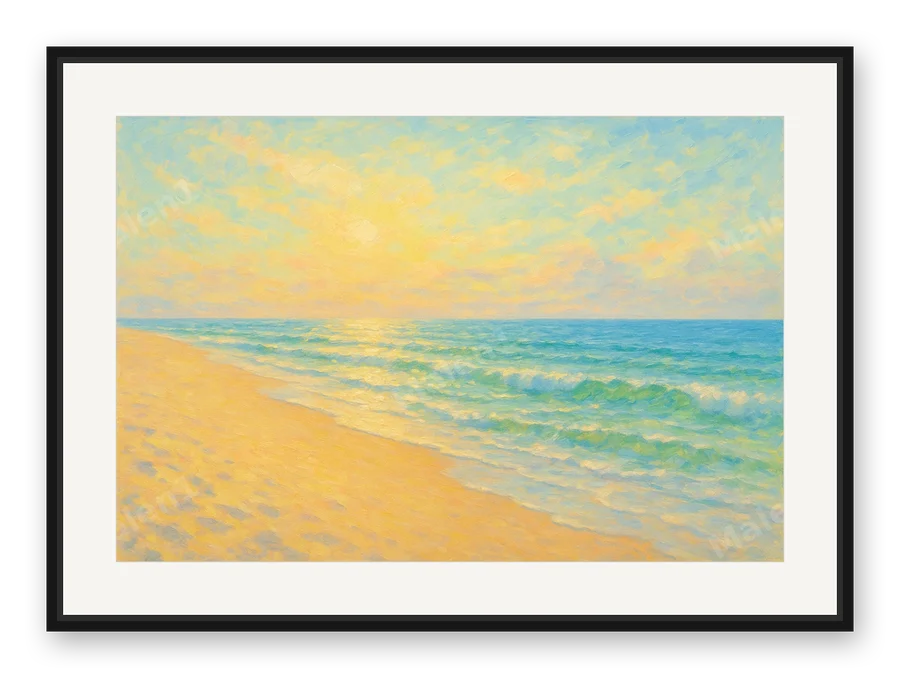 Sommermorgen am Meer als Posterdruck im Raum