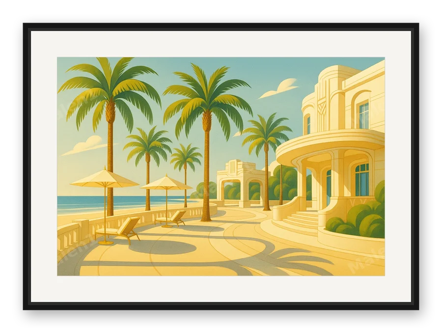 Riviera-Promenade als Posterdruck im Raum