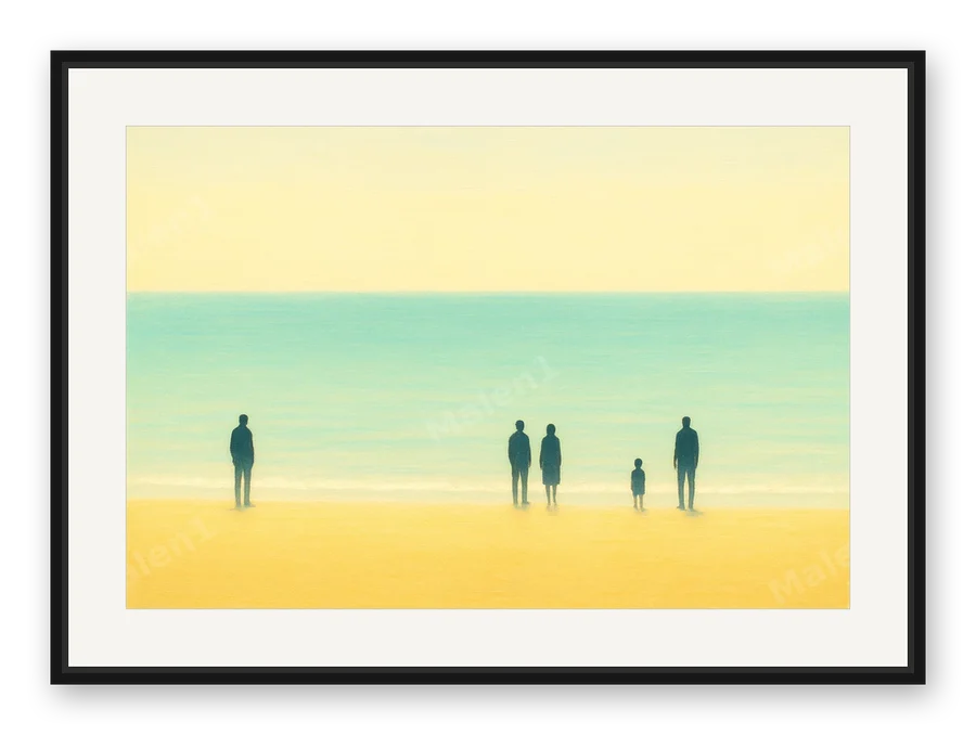 Figuren am Horizont als Posterdruck im Raum
