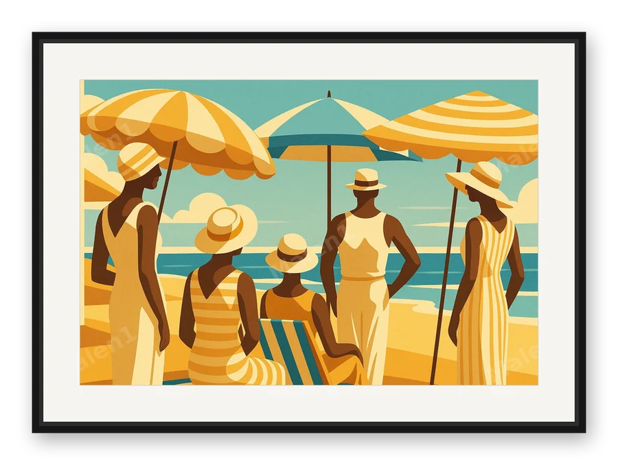 Eleganz am Strand als Posterdruck im Raum