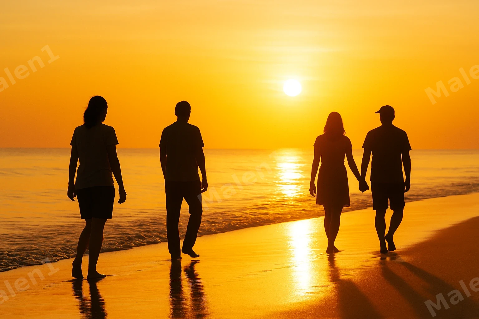 Spaziergang bei Sonnenuntergang