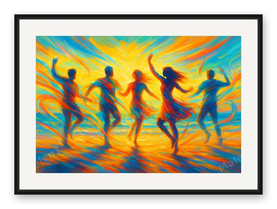 Tanz am Strand als Posterdruck im Raum