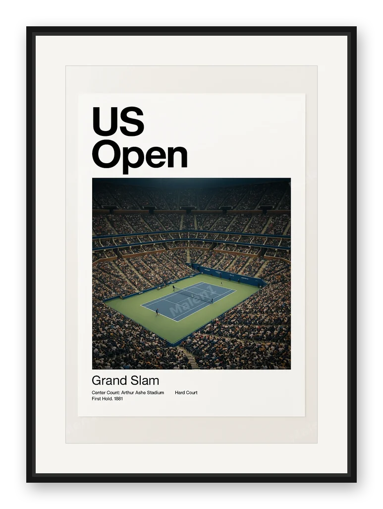 US Open als Posterdruck im Raum