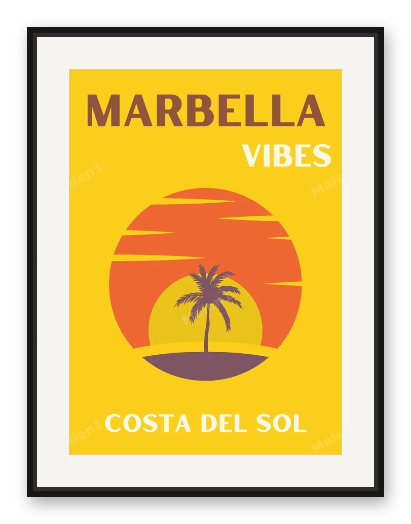 Marbella als Posterdruck im Raum