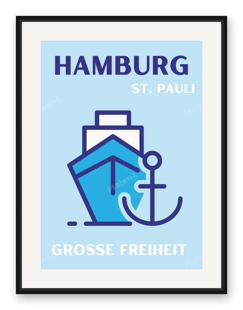 HAMBURG GROSSE FREIHEIT als Posterdruck im Raum