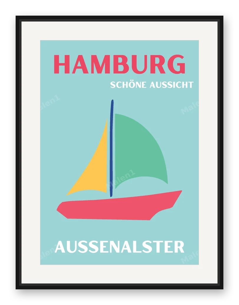 HAMBURG  AUSSENALSTER als Posterdruck im Raum