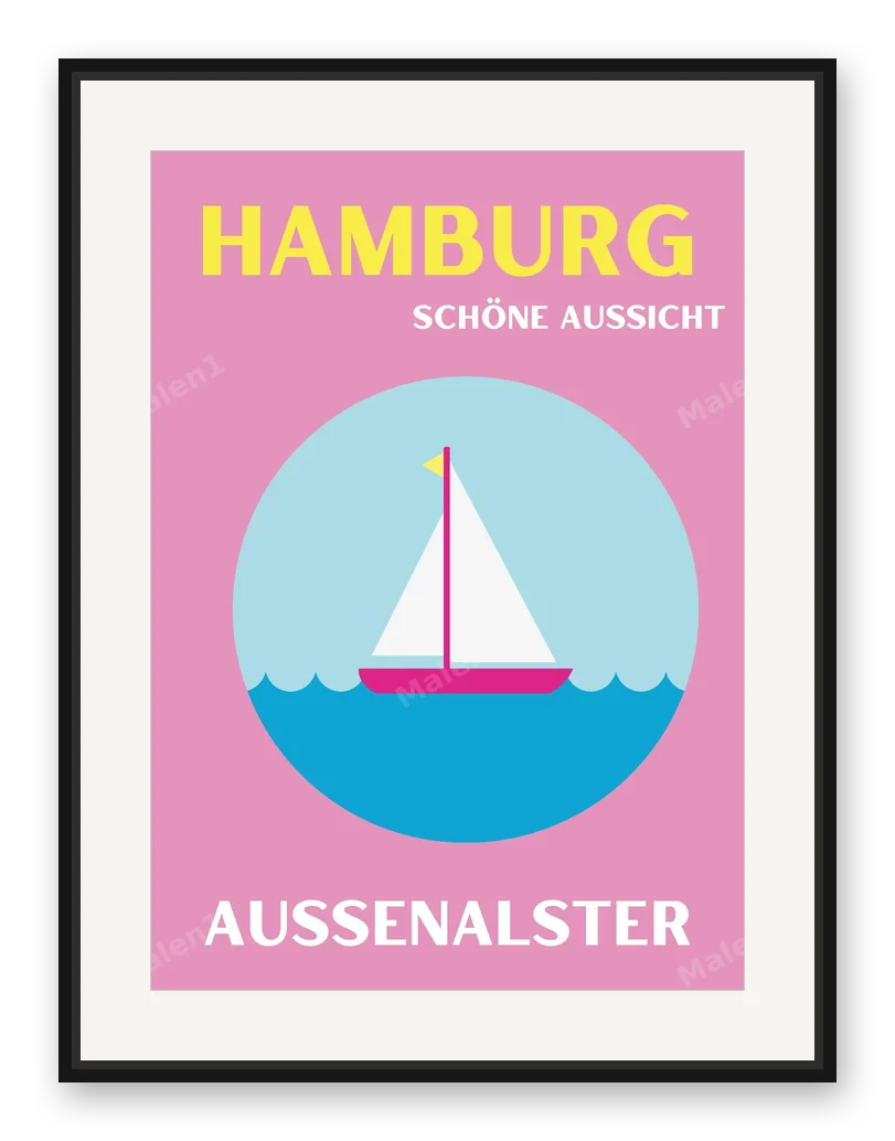 HAMBURG AUSSENALSTER als Posterdruck im Raum
