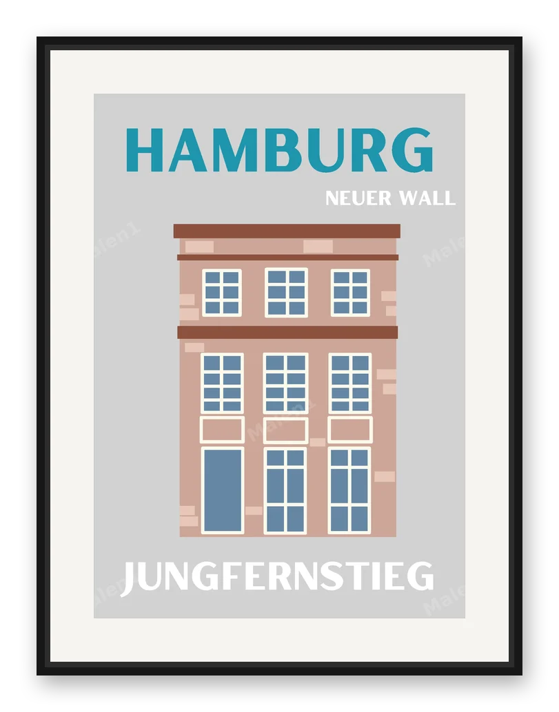 HAMBURG NEUER WALL als Posterdruck im Raum