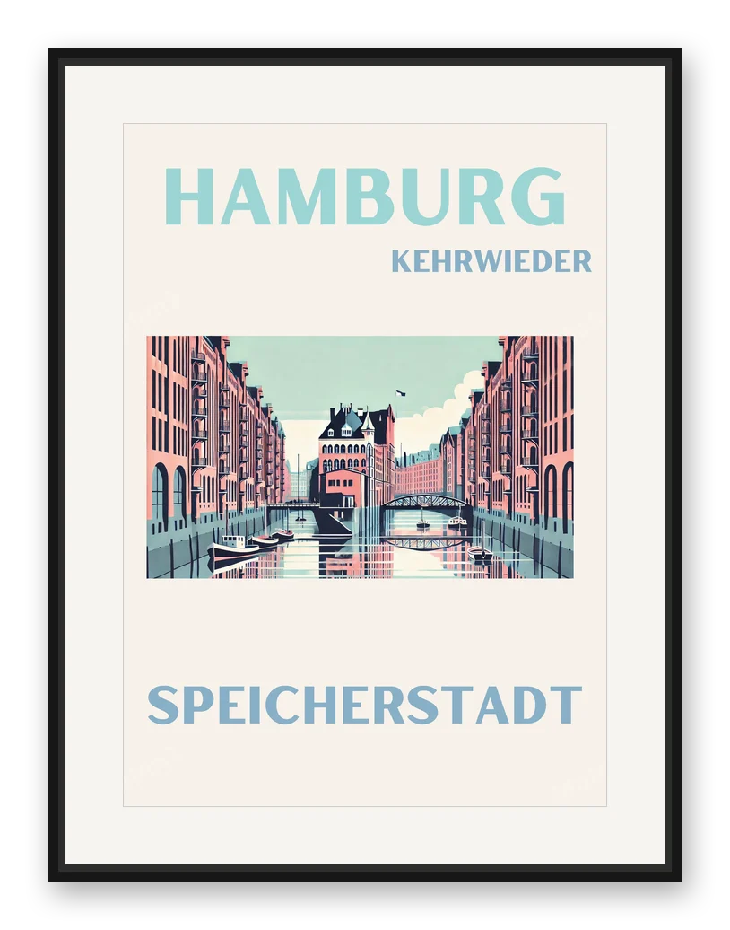 HAMBURG SPEICHERSTADT als Posterdruck im Raum