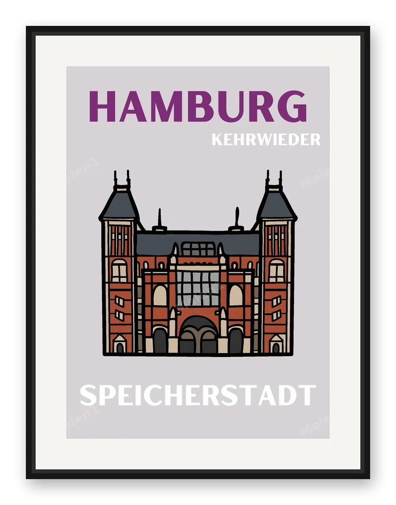 HAMBURG SPEICHERSTADT als Posterdruck im Raum