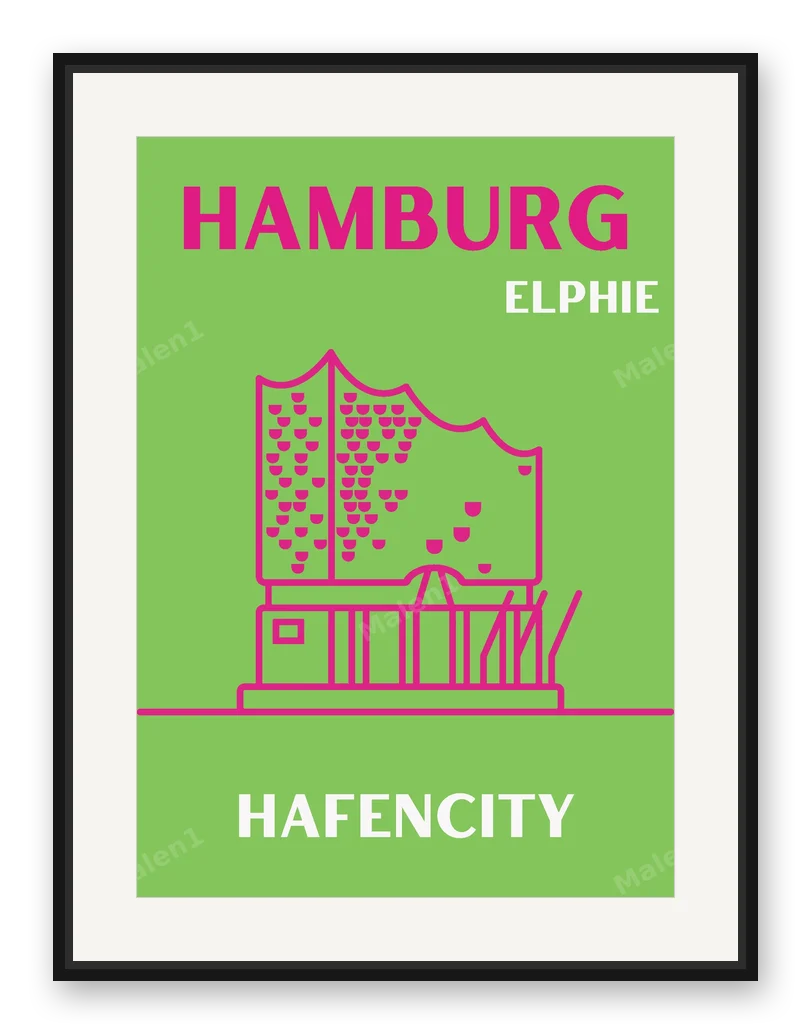 HAMBURG ELBPHILHARMONIE als Posterdruck im Raum