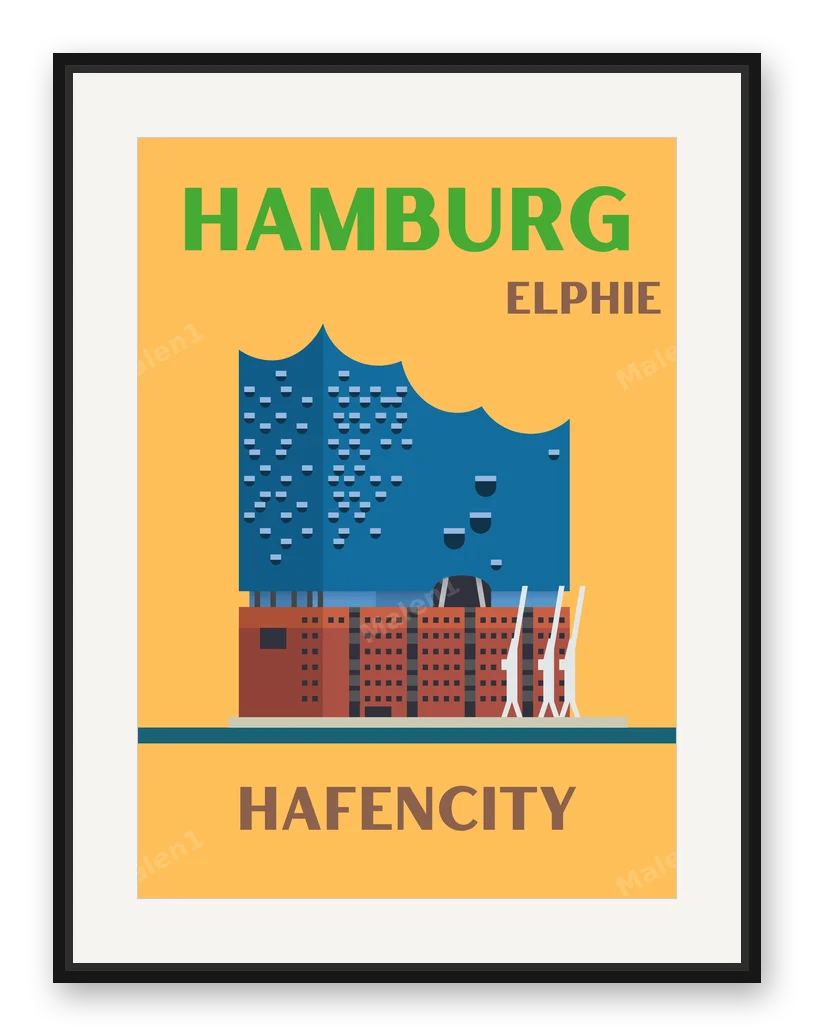 HAMBURG ELBPHILHARMONIE als Posterdruck im Raum