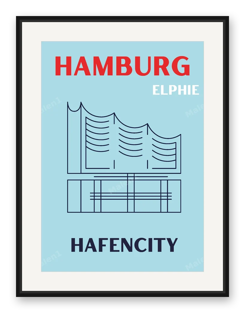 HAMBURG ELBPHILHARMONIE als Posterdruck im Raum