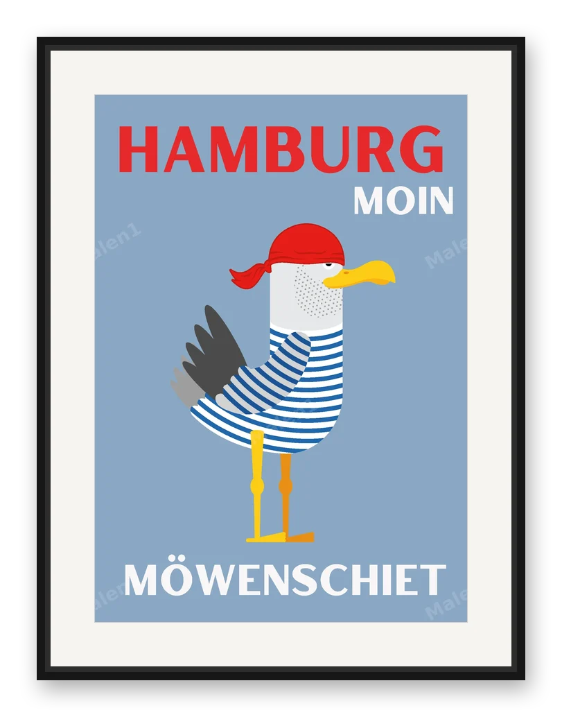 HAMBURG MÖWENSHIET als Posterdruck im Raum