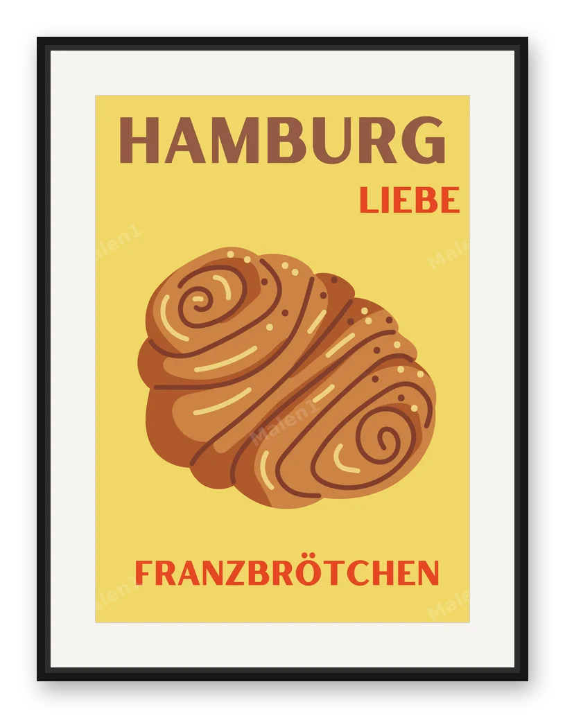 Hamburg Franzbrötchen als Posterdruck im Raum