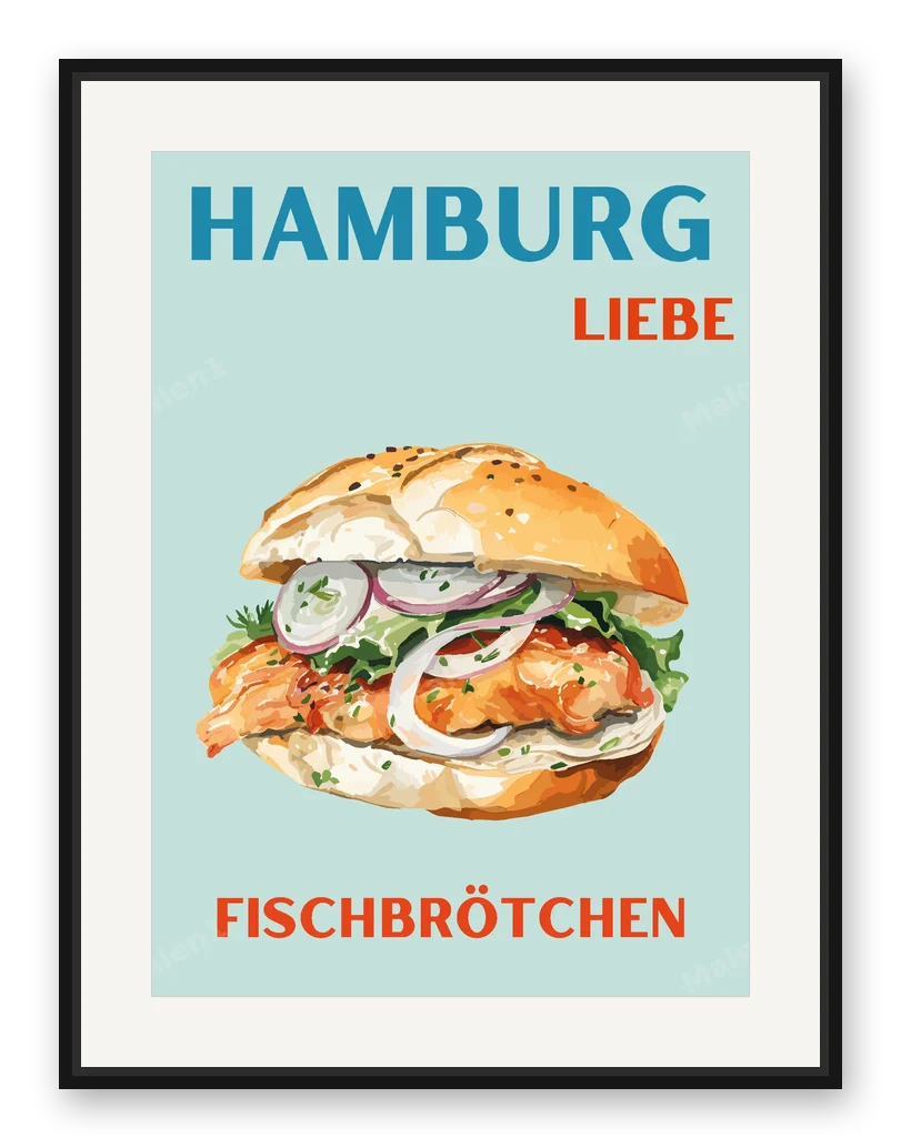 HAMBURG FISCHBRÖTCHEN als Posterdruck im Raum