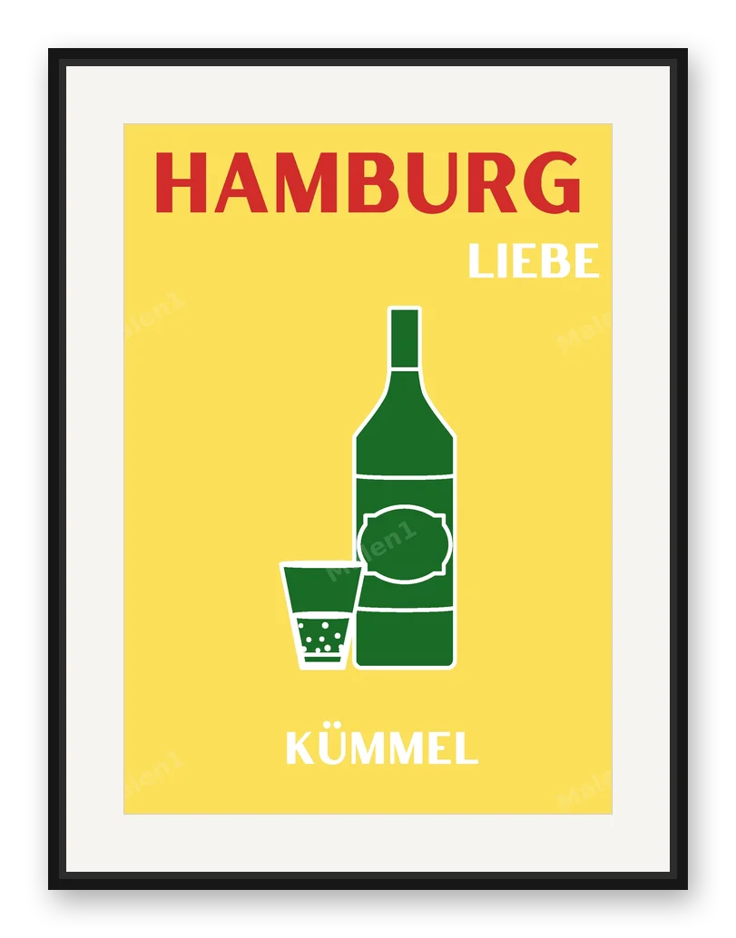 HAMBURG KÜMMEL als Posterdruck im Raum