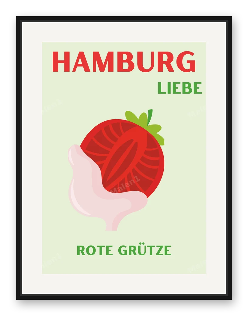 HAMBURG ROTE GRÜTZE als Posterdruck im Raum
