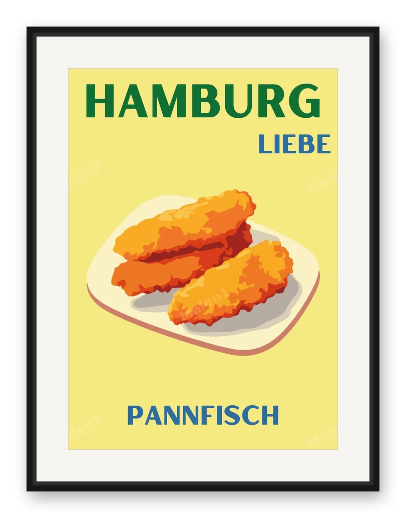 HAMBURG PANNFISCH als Posterdruck im Raum