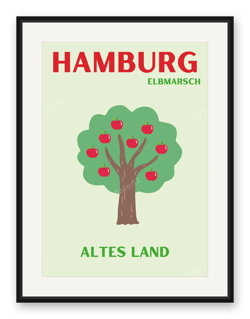 HAMBURG ALTES LAND als Posterdruck im Raum