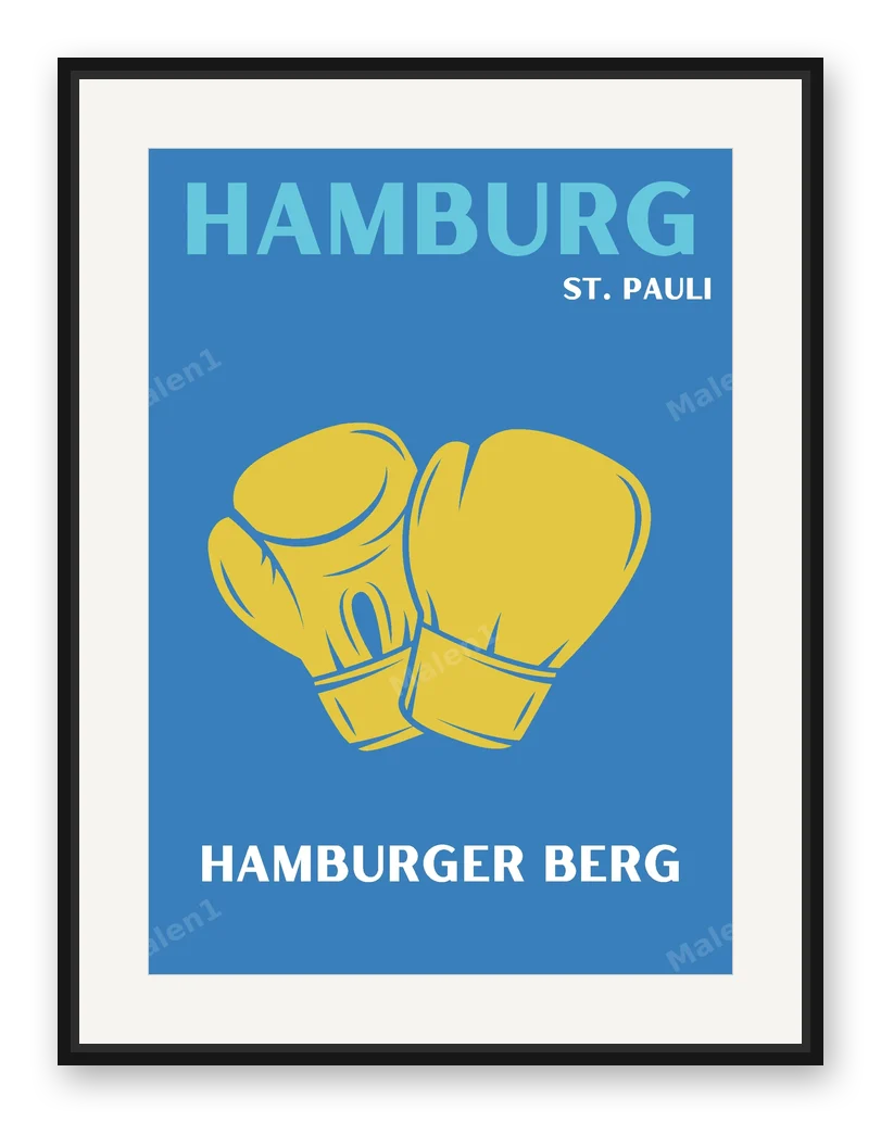 HAMBURG HAMBURGER BERG BOXING als Posterdruck im Raum